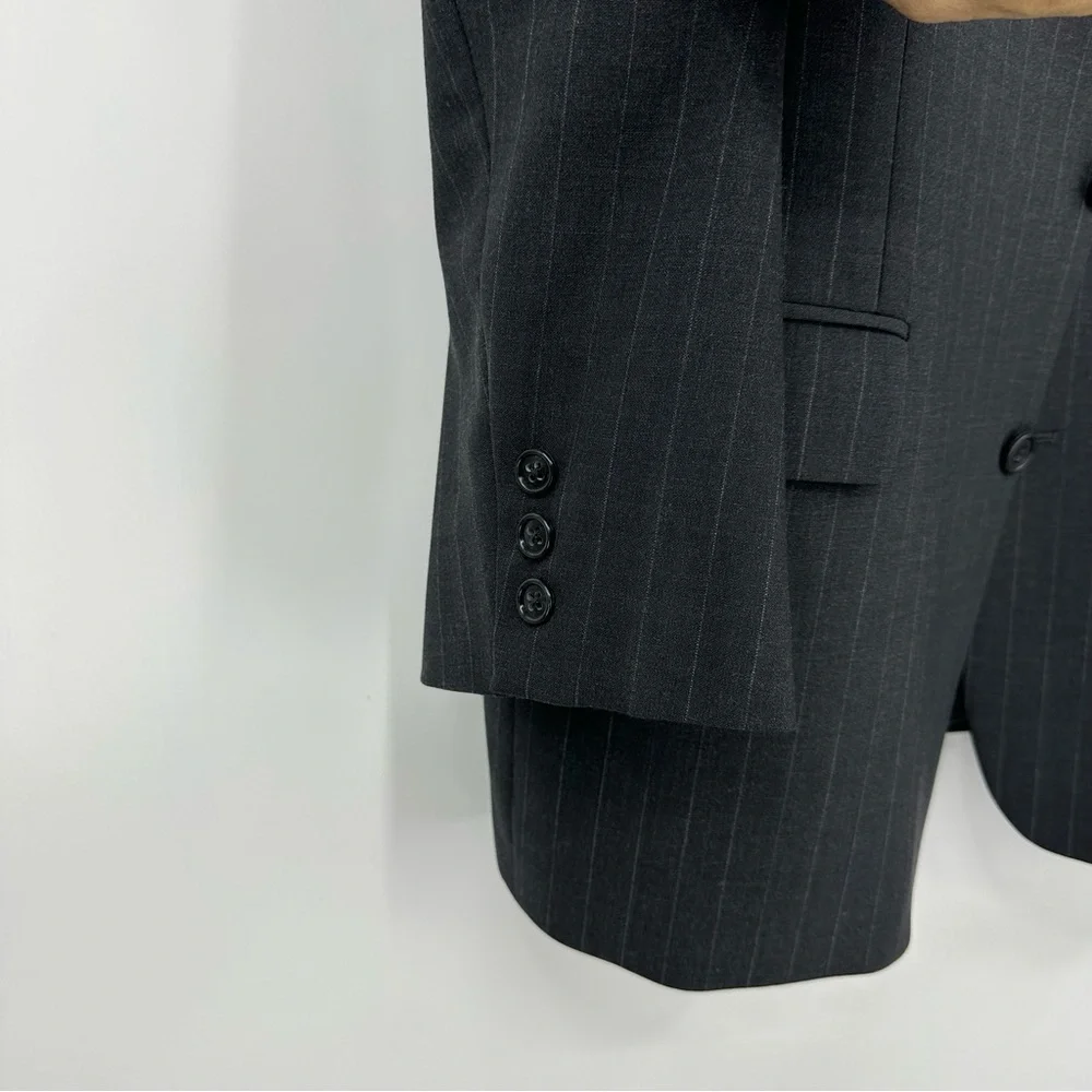 Brooks Brothers Brooksease Wool Striped Suit Coat Sports Coat Gray Size 44R